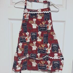 Cotton apron, small or child sized, pizza chef pattern
